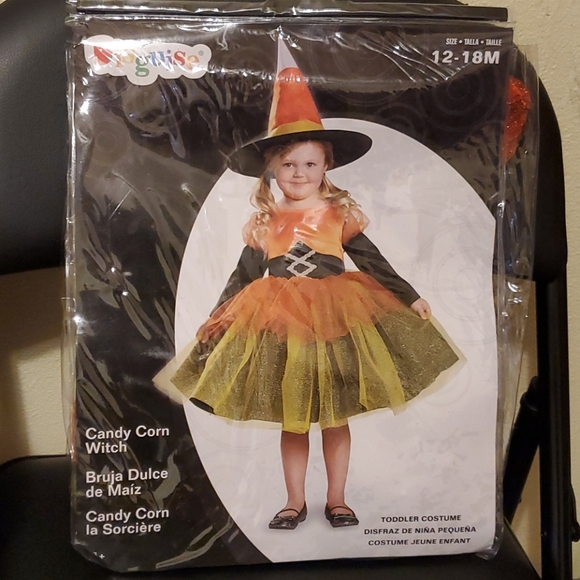 Toddler Girls "Candy Corn Witch" Costume - Picture 2 of 4